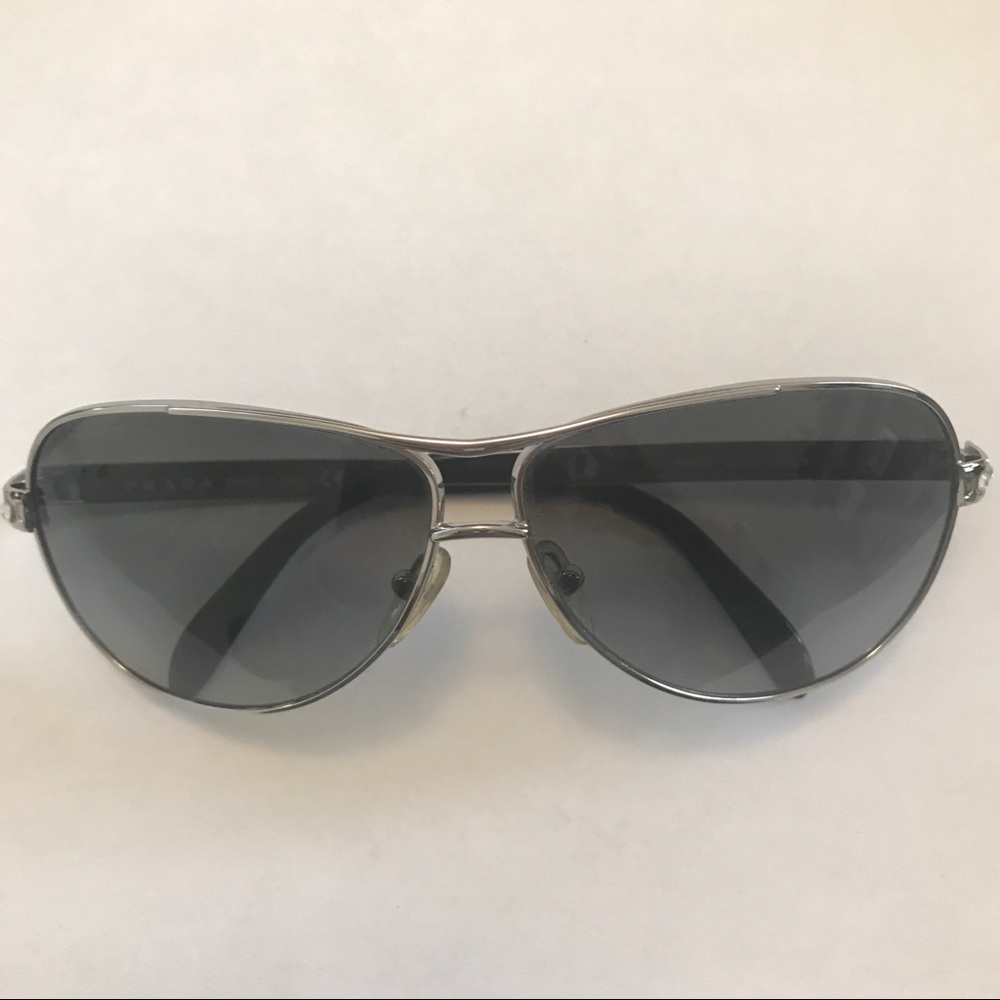 Prada Silver Jeweled Aviators